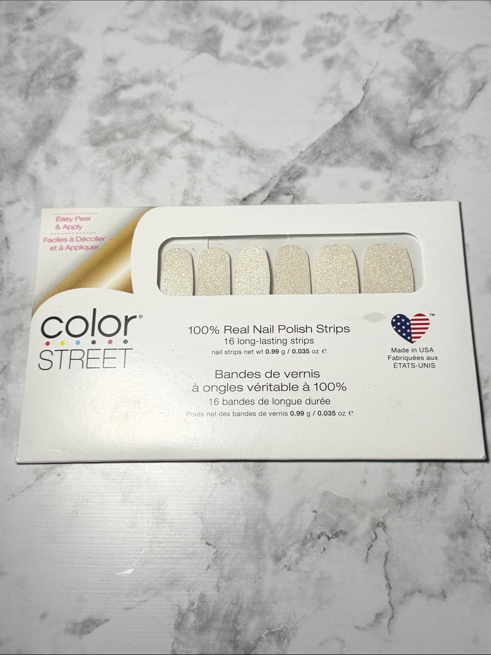 Color Street Couldn’t Carat Less Sparkling Pearl Nail Polish Strips NWT